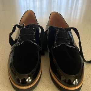 Patricia Green Glossy Loafers career flats Preppy lace up